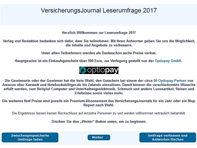 Leserumfrage 2017 (Bild: VersicherungsJournal)